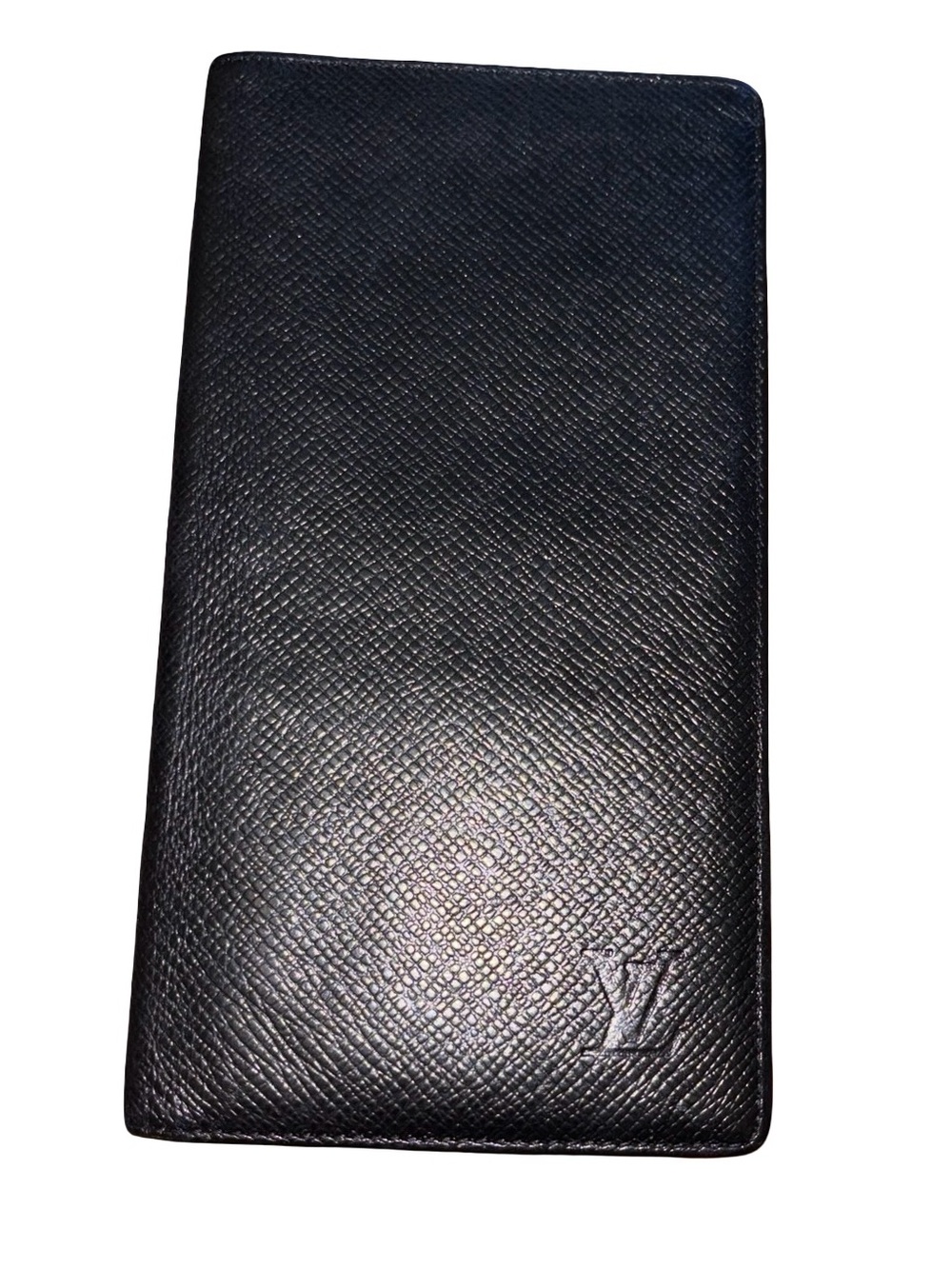 Authentic Louis Vuitton Taiga Leather Long Wallet in Black